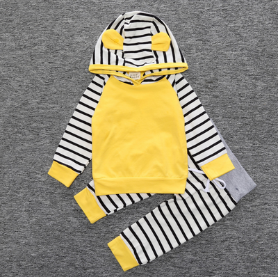 Conjunto 2 Piezas: Sudadera Amarilla a Rayas con Pantalón - Image 5