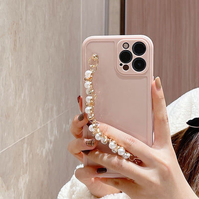 Funda para Celular Pro Max con Pulsera de Perlas y Pedrería para Mujer - Image 4