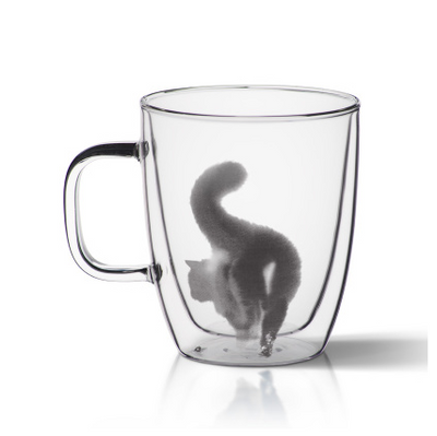 Taza Térmica de Vidrio Soplado con Diseño de Gato - Doble Aislamiento - Image 10
