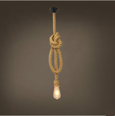 Lámpara Colgante Industrial de Cuerda de Cáñamo - Diseño Retro Loft - Image 6