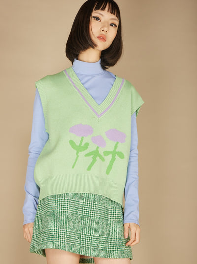 Chaleco Tejido con Estampado Floral - Image 6