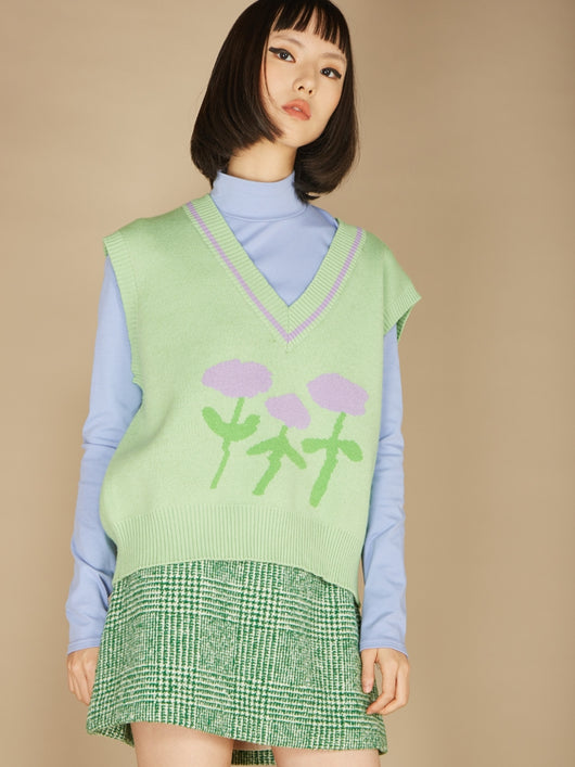 Chaleco Tejido con Estampado Floral - Image 6