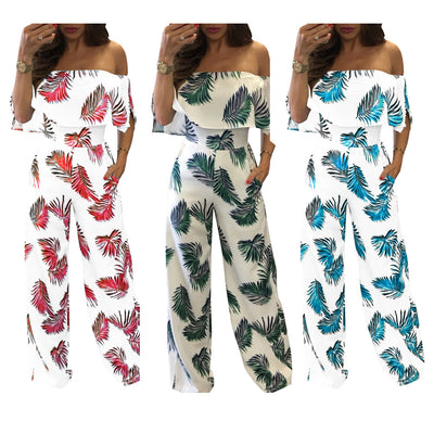 Jumpsuit Holgado con Cuello Volante y Estampado de Letras