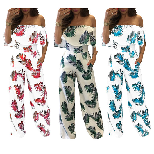 Jumpsuit Holgado con Cuello Volante y Estampado de Letras