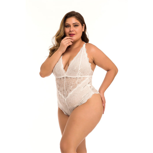 Lencería Sensual Talla Grande con Encaje y Malla - Image 5