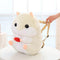 Mochila Peluche Hamster Redondo Lolita - Disfraz Cosplay Adorable Blanco y Marrón
