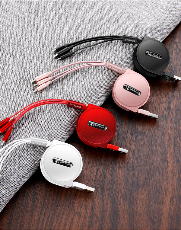 Cable de Carga Telescópico 3 en 1 - Múltiples Conectores