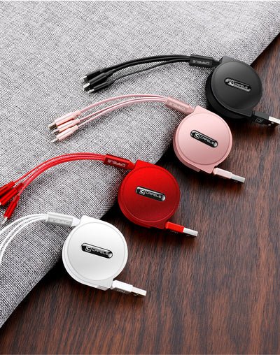 Cable de Carga Telescópico 3 en 1 - Múltiples Conectores