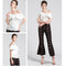 Blusa Elegante con Volantes y Cuello Diagonal