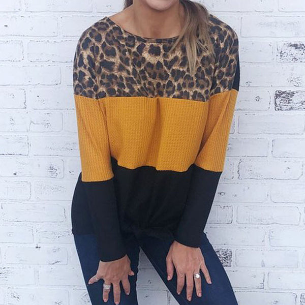 Suéter Casual con Estampado de Leopardo