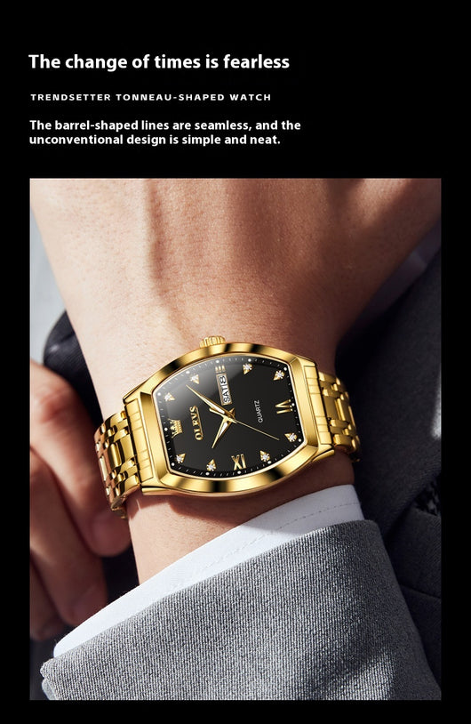 Reloj de Negocios Cuarzo Barril Auténtico para Hombre - Image 15