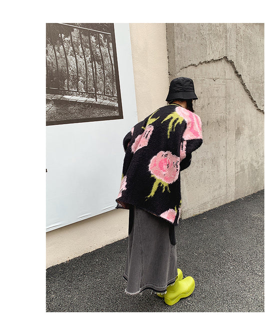 Suéter Tejido Retro Jacquard Largo Invierno - Estilo Relajado - Image 21