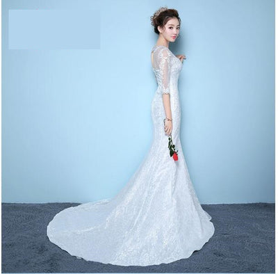 Vestido de Novia Cola Sirena con Cintura Ajustada - Image 11