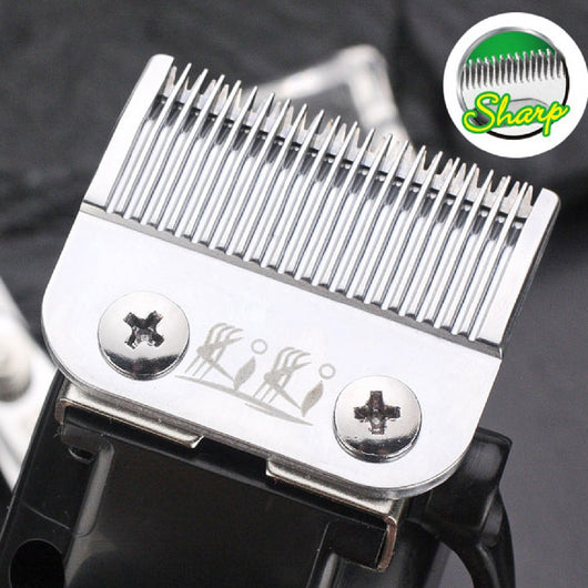 Black electric hair clipper with a silver blade, digital display showing '100', and a hanging loop. - Image 3
