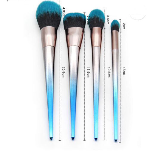 Set de 7 Brochas de Maquillaje Degradado Azul Negro - Image 6
