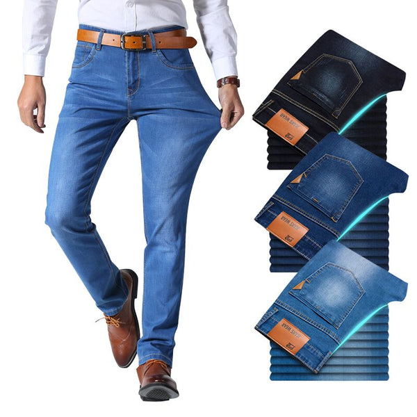 Pantalones Vaqueros Elásticos Rectos para Hombre