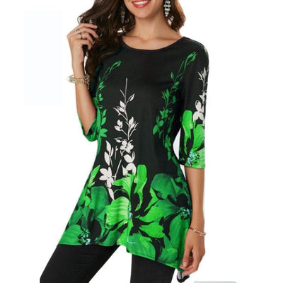 Playera Casual con Estampado Floral de Manga Media - Image 17