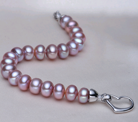 Pulsera de Perlas Moradas Agua Dulce - Joya Vintage Europea - Image 2