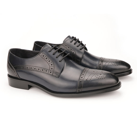 Zapatos Oxford de Cuero Tallado para Hombre - Estilo Brogue Ejecutivo