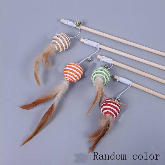 Juguete Interactivo de Madera para Gatos - Vara Manual Artesanal