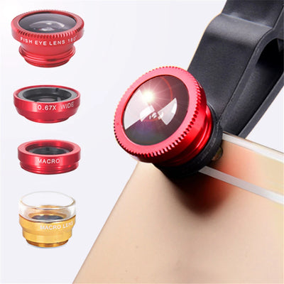 Kit de Lentes para Celular: Ojo de Pez y Gran Angular HD