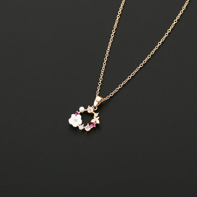 Collar Garland de Rosas en Oro Rosado - Image 4