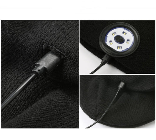 Gorro Inteligente con Auriculares Bluetooth 5.0, LED y Micrófono Recargable - Image 6