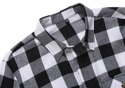 Camisa de Cuadros con Bolsillos y Solapa para Jóvenes - Manga Larga Otoño - Image 4