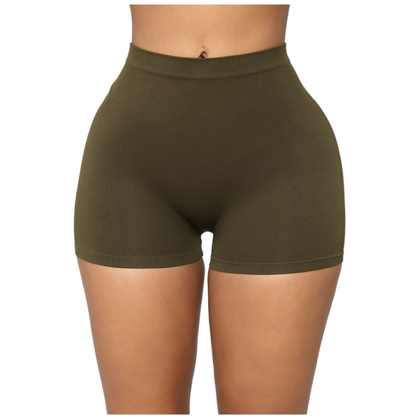 Shorts Ajustados de Cintura Alta con Elastano
