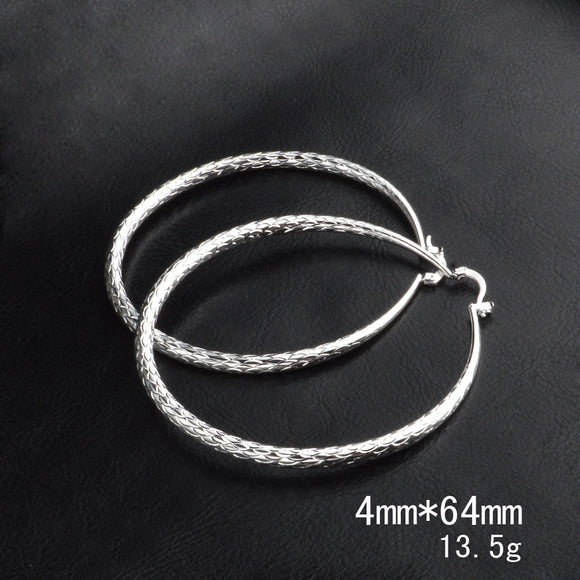 Aretes Circulares Retro con Patrón de Peces del Océano - Joyería Plateada Clásica