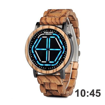 Reloj Digital Inteligente con Pantalla LED de Bambú y Visión Nocturna - Image 6