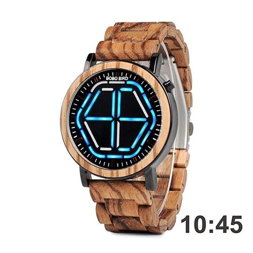 Reloj Digital Inteligente con Pantalla LED de Bambú y Visión Nocturna - Image 6