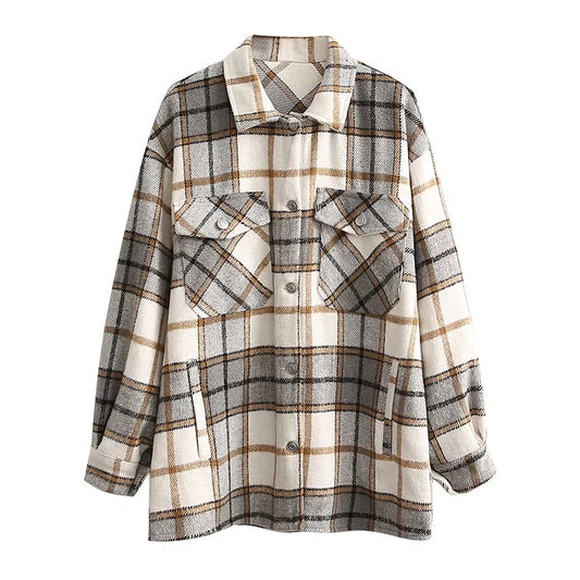 Camisa de Cuadros Oversize en Lana - Estilo Boyfriend