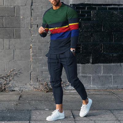 Conjunto Elegante de Pantalón y Camiseta Manga Larga para Hombre - Image 9