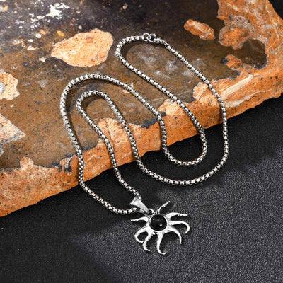 Dije Pulpo de Ónice Negro en Acero Inoxidable para Hombre - Diseño Exclusivo - Image 5