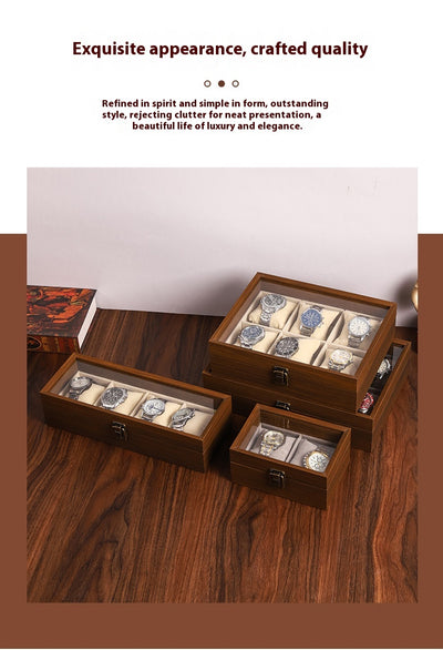 Caja Organizadora de Relojes en Nogal Negro con Almohada Suave - Image 16