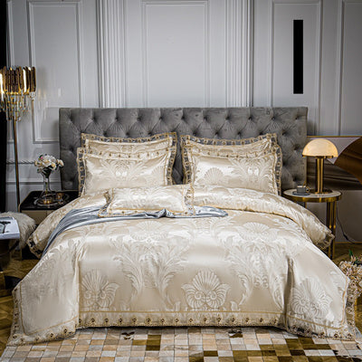 Conjunto de Cama Jacquard de Algodón con Encaje - 4 Piezas - Image 20