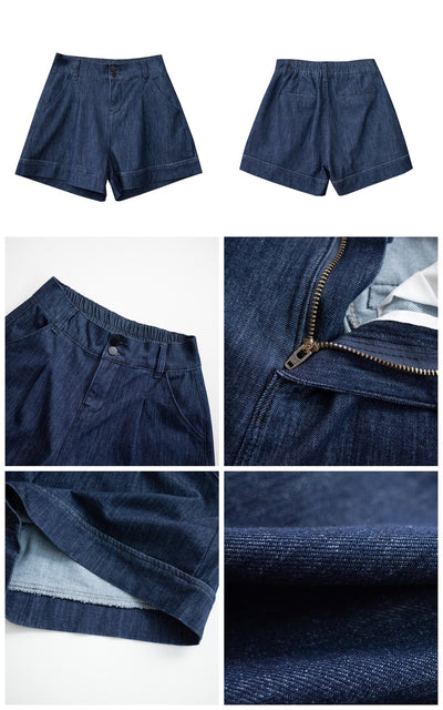 Shorts de Mezclilla Talle Alto Cintura Ancha para Mujer Petite - Image 7