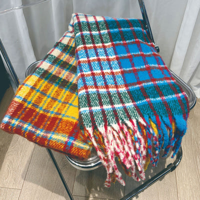 Bufanda Mohair Arcoíris Cuadros Invierno - Chal Cálido Versátil - Image 10