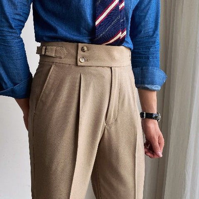 Pantalones Casuales de Cintura Alta y Corte Recto para Hombre - Image 2