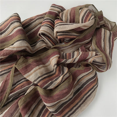 Pañuelo de Algodón y Lino a Cuadros - Chal Suave para el Cuello - Image 35