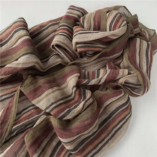 Pañuelo de Algodón y Lino a Cuadros - Chal Suave para el Cuello - Image 35