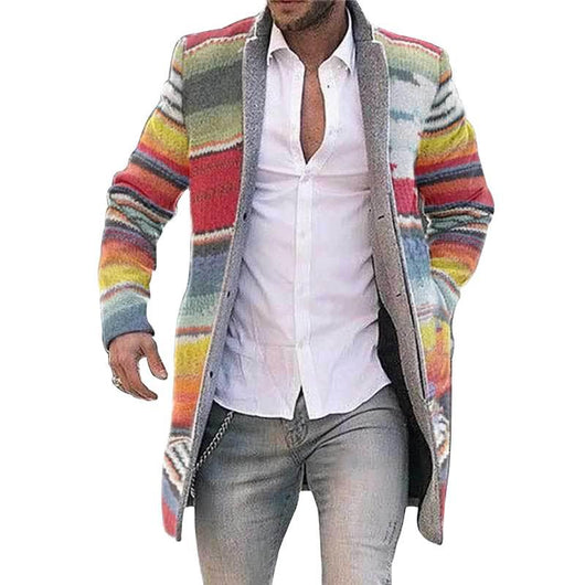 Abrigo Trinchera Impreso de Manga Larga para Hombre - Image 9