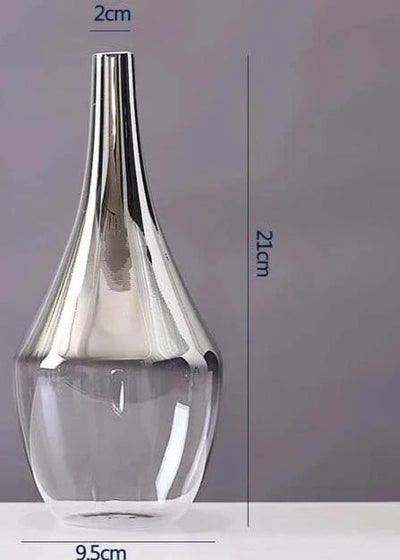 Florero de Cristal con Degradado Plateado para Decoración del Hogar - Image 6