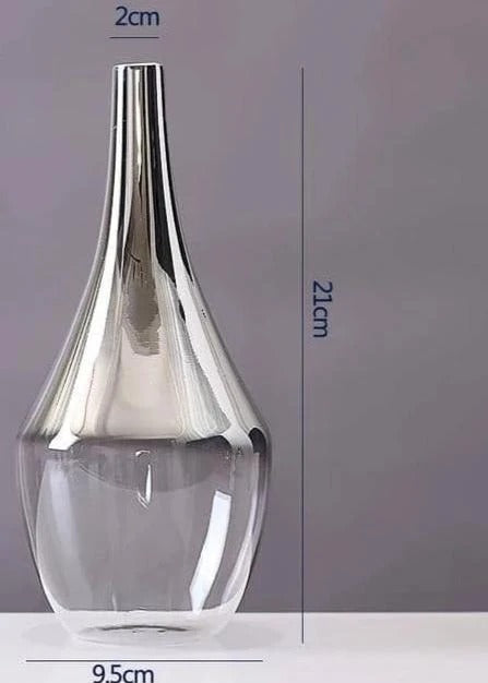 Florero de Cristal con Degradado Plateado para Decoración del Hogar - Image 6