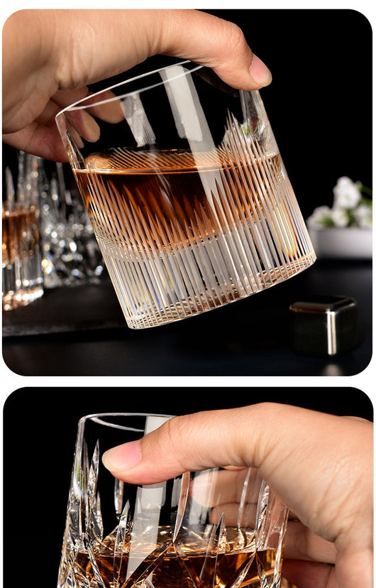Vaso de Whiskey de Cristal Tallado a Mano - Diseño Lujo Ligero con Boca Ancha - Image 28