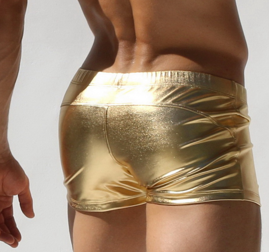 Bóxer de Baño Hombre Triángulos Dorado y Plata - Image 3