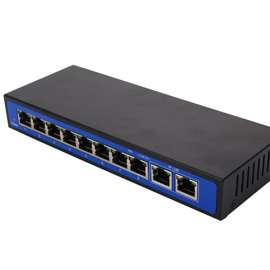 Switch POE 10 Puertos 100M con Inyector 48V para Puntos de Acceso Inalámbricos