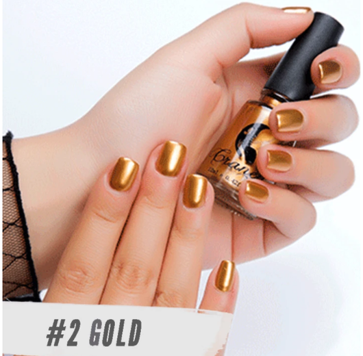 Esmalte de Uñas Color Plata Espejo - Acabado Metalizado Acero Inoxidable
