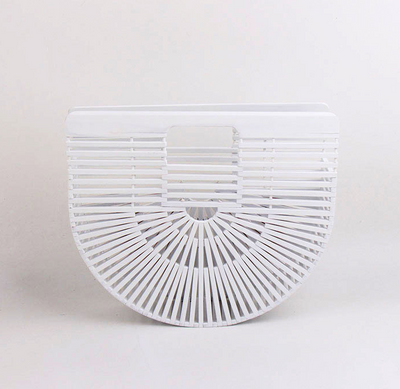Bolsa de Bambú Tejida - Clutch Portátil Semicircular - Image 8